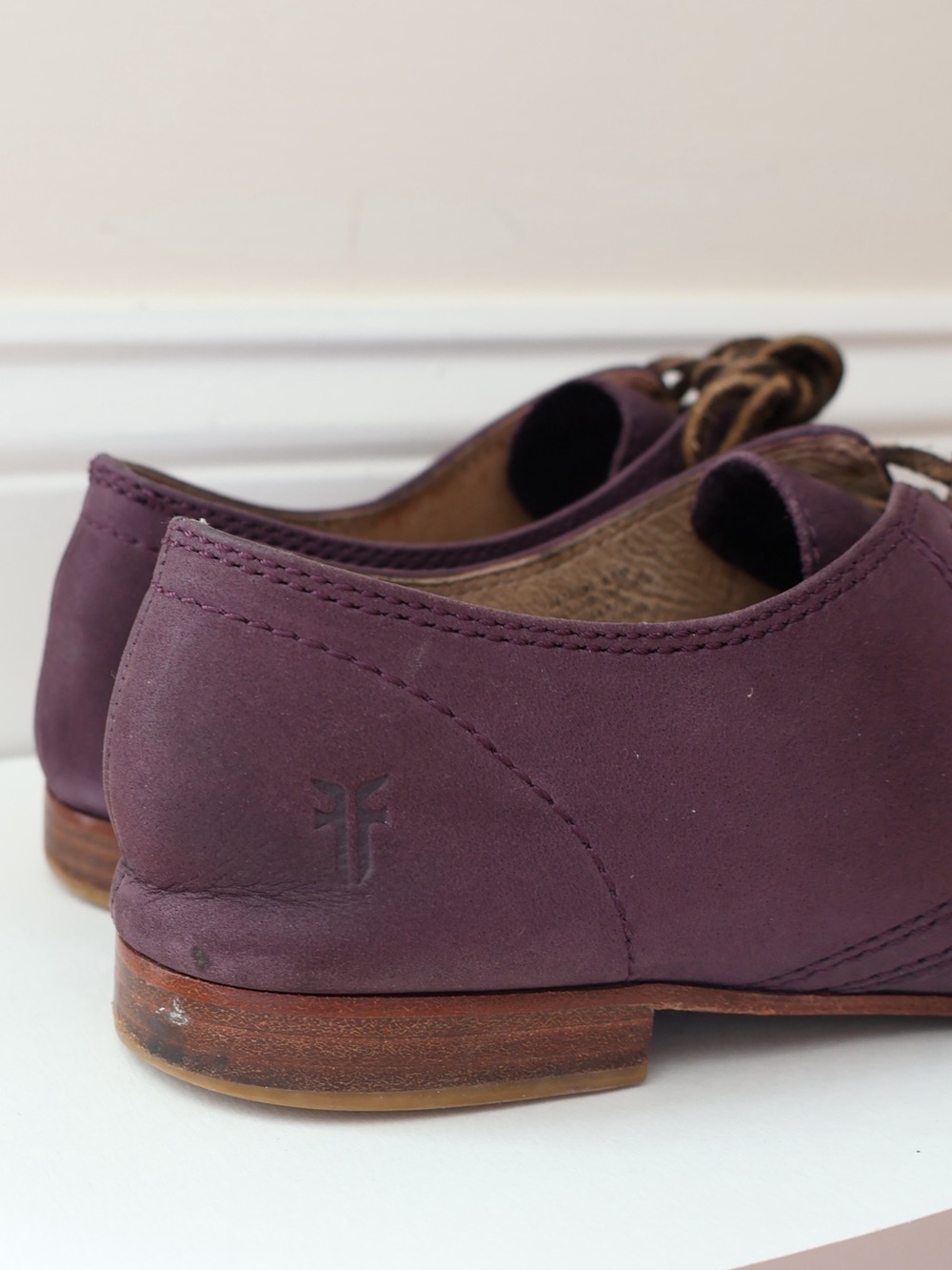 Frye Jillian Purple Suede Leather Oxfords Lace Up Shoes Indie Artsy Quirky 9.5 - Picture 9 of 10